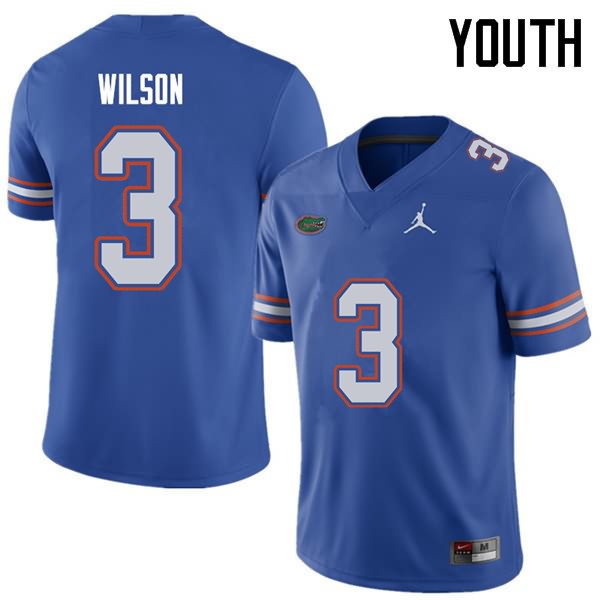 Youth NCAA Florida Gators Marco Wilson #3 Stitched Authentic Jordan Brand Royal College Football Jersey HVQ8365NC